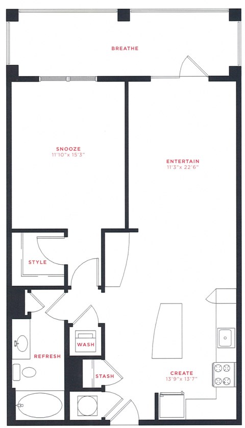 M South Apartments A4 Floor Plan